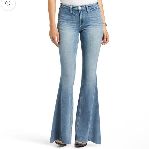 Ariat REAL Flare Leg Bootcut Western Cowgirl Denim Jeans Women's Size 33 Short - Picture 2 of 16